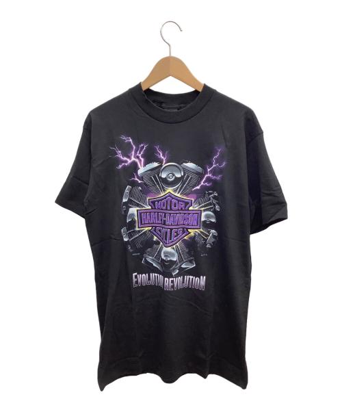 HARLEY-DAVIDSON（ハーレーダビッドソン）HARLEY-DAVIDSON (ハーレーダビッドソン) HOLOUBEK (ホロウベック) 半袖カットソー ブラック サイズ:M 未使用品の古着・服飾アイテム