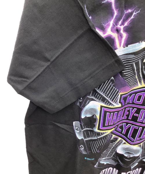 HARLEY-DAVIDSON（ハーレーダビッドソン）HARLEY-DAVIDSON (ハーレーダビッドソン) HOLOUBEK (ホロウベック) 半袖カットソー ブラック サイズ:M 未使用品の古着・服飾アイテム