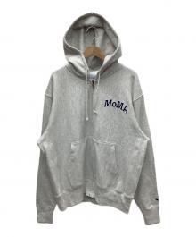 Champion REVERSE WEAVE×MoMA（チャンピオン リバース ウィーブ×モマ）の古着「ジップパーカー」｜グレー