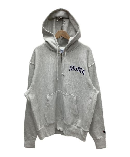 Champion REVERSE WEAVE（チャンピオン リバース ウィーブ）Champion REVERSE WEAVE (チャンピオン リバース ウィーブ) MoMA (モマ) ジップパーカー グレー サイズ:LARGEの古着・服飾アイテム