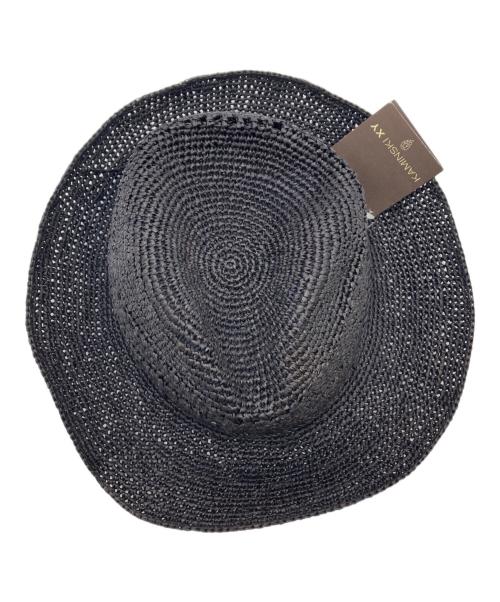 KAMINSKI XY（カミンスキー）KAMINSKI XY (カミンスキー) ストローハット ブラック 未使用品の古着・服飾アイテム