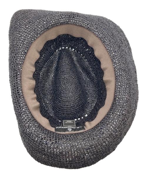 KAMINSKI XY（カミンスキー）KAMINSKI XY (カミンスキー) ストローハット ブラック 未使用品の古着・服飾アイテム