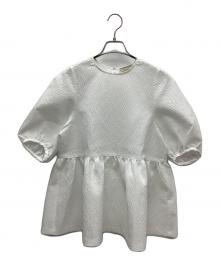 UNITED ARROWS（ユナイテッドアローズ）の古着「AIRY ジャカード 5SL ペプラム ブラウス」｜ホワイト