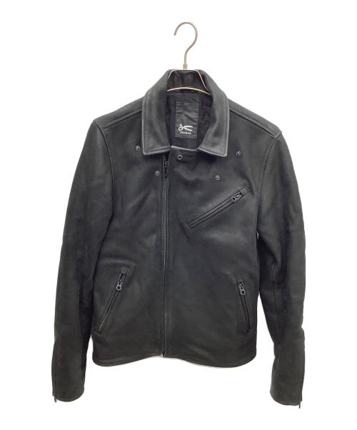 Denham（デンハム）Denham (デンハム) ダブルライダースジャケット ブラック サイズ:Sの古着・服飾アイテム