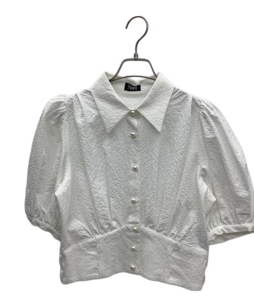 PAMEO POSE（パメオポーズ）PAMEO POSE (パメオポーズ) 半袖ブラウス ホワイト サイズ:FREEの古着・服飾アイテム