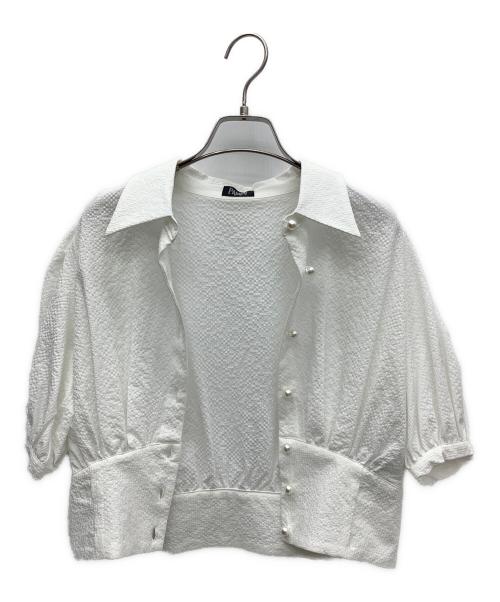 PAMEO POSE（パメオポーズ）PAMEO POSE (パメオポーズ) 半袖ブラウス ホワイト サイズ:FREEの古着・服飾アイテム