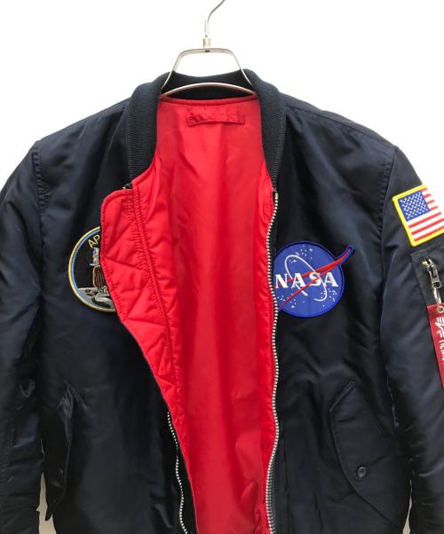 ALPHA（アルファ）ALPHA (アルファ) ワッペンMA-1ジャケット ネイビー サイズ:Mの古着・服飾アイテム