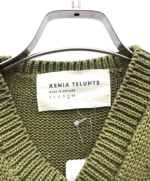 XENIA TELUNTS（キゼニアテルンツ）XENIA TELUNTS (キゼニアテルンツ) Vネックニット グリーン サイズ:4 未使用品の古着・服飾アイテム