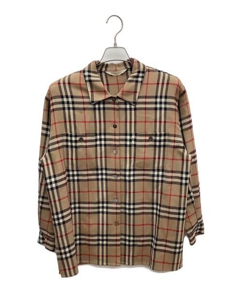 Burberry's（バーバリー）Burberry's (バーバリーズ) ノバチェック シャツジャケット ブラウン サイズ:13BRの古着・服飾アイテム