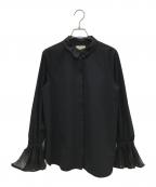 UNITED ARROWS TOKYOユナイテッドアローズトウキョウ）の古着「オーガンジープリーツカフスブラウス」｜ブラック