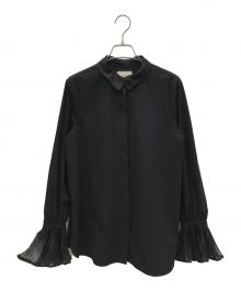UNITED ARROWS TOKYO（ユナイテッドアローズトウキョウ）の古着「オーガンジープリーツカフスブラウス」｜ブラック