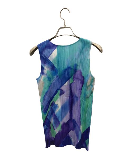 PLEATS PLEASE（プリーツプリーズ）PLEATS PLEASE (プリーツプリーズ) ノースリーブカットソー ブルー サイズ:4の古着・服飾アイテム