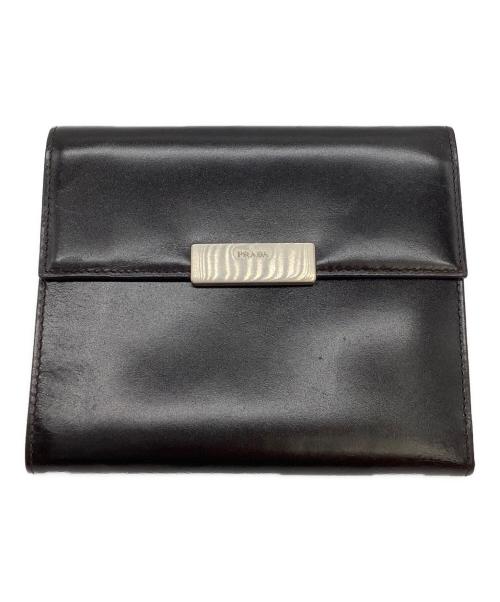 PRADA（プラダ）PRADA (プラダ) 3つ折り財布 ブラックの古着・服飾アイテム