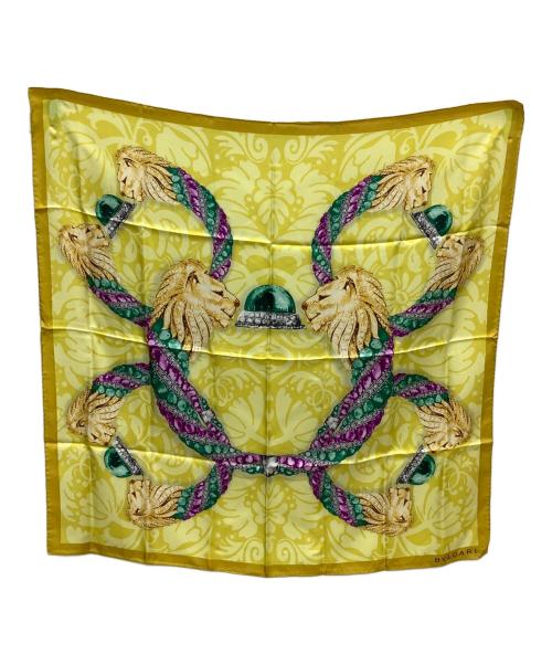 BVLGARI（ブルガリ）BVLGARI (ブルガリ) シルクスカーフ イエロー×グリーンの古着・服飾アイテム