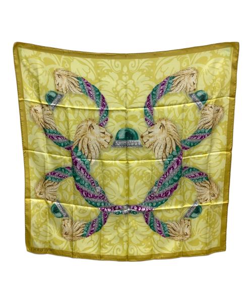 BVLGARI（ブルガリ）BVLGARI (ブルガリ) シルクスカーフ イエロー×グリーンの古着・服飾アイテム