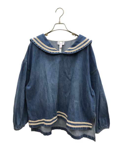 IMAKOKONI GIRL（イマココニ ガール）IMAKOKONI GIRL (イマココニ ガール) 長袖ブラウス ブルー サイズ:Mの古着・服飾アイテム