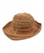 HELEN KAMINSKIヘレンカミンスキー）の古着「ストローハット」｜ベージュ×ピンク