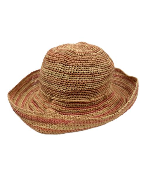 HELEN KAMINSKI（ヘレンカミンスキー）HELEN KAMINSKI (ヘレンカミンスキー) ストローハット ベージュ×ピンクの古着・服飾アイテム