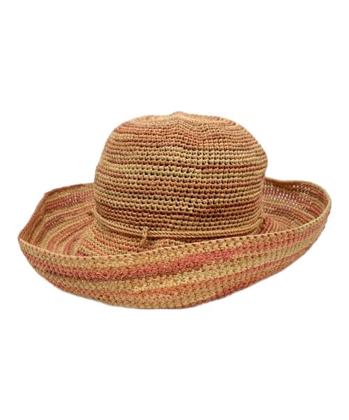 HELEN KAMINSKI（ヘレンカミンスキー）HELEN KAMINSKI (ヘレンカミンスキー) ストローハット ベージュ×ピンクの古着・服飾アイテム