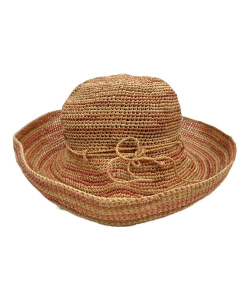 HELEN KAMINSKI（ヘレンカミンスキー）HELEN KAMINSKI (ヘレンカミンスキー) ストローハット ベージュ×ピンクの古着・服飾アイテム