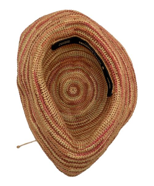 HELEN KAMINSKI（ヘレンカミンスキー）HELEN KAMINSKI (ヘレンカミンスキー) ストローハット ベージュ×ピンクの古着・服飾アイテム