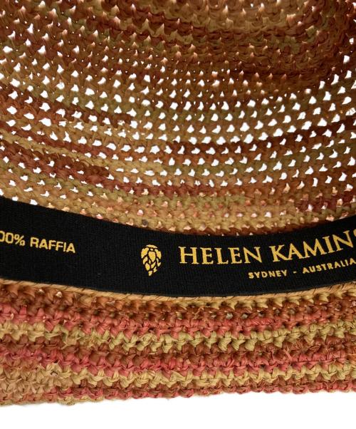 HELEN KAMINSKI（ヘレンカミンスキー）HELEN KAMINSKI (ヘレンカミンスキー) ストローハット ベージュ×ピンクの古着・服飾アイテム