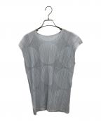 PLEATS PLEASEプリーツプリーズ）の古着「ノースリーブカットソー」｜スカイブルー