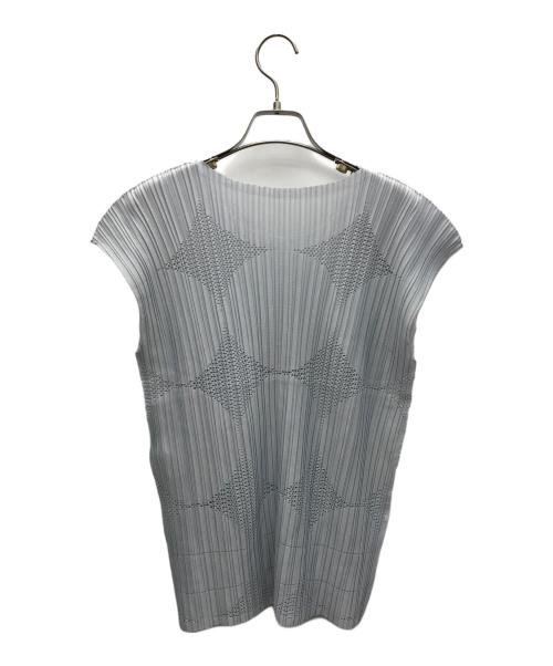 PLEATS PLEASE（プリーツプリーズ）PLEATS PLEASE (プリーツプリーズ) ノースリーブカットソー スカイブルー サイズ:3の古着・服飾アイテム