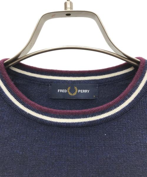 FRED PERRY（フレッドペリー）FRED PERRY (フレッドペリー) 薄手ニット ネイビー サイズ:Sの古着・服飾アイテム