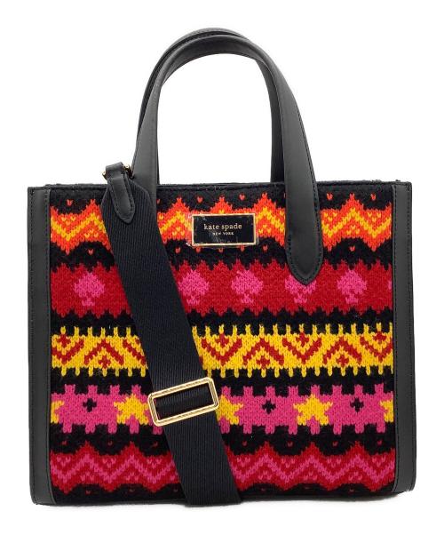 Kate Spade（ケイトスペード）Kate Spade (ケイトスペード) マンハッタン カーニバル フェアアイル スモール トート ブラックの古着・服飾アイテム