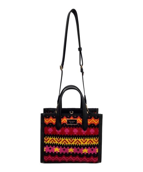 Kate Spade（ケイトスペード）Kate Spade (ケイトスペード) マンハッタン カーニバル フェアアイル スモール トート ブラックの古着・服飾アイテム