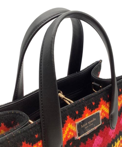 Kate Spade（ケイトスペード）Kate Spade (ケイトスペード) マンハッタン カーニバル フェアアイル スモール トート ブラックの古着・服飾アイテム