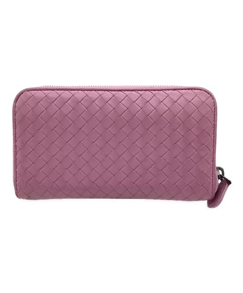 BOTTEGA VENETA（ボッテガベネタ）BOTTEGA VENETA (ボッテガベネタ) イントレチャートラウンドファスナー財布 パープルの古着・服飾アイテム
