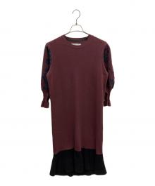 malamute（マラミュート）の古着「長袖ワンピース」｜ワインレッド×ブラック