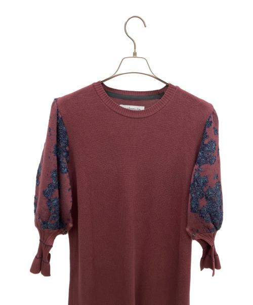 malamute（マラミュート）malamute (マラミュート) 長袖ワンピース ワインレッド×ブラック サイズ:SIZE Fの古着・服飾アイテム