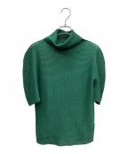 ISSEY MIYAKE meイッセイ ミヤケ ミー）の古着「ボックスプリーツカットソー」｜グリーン