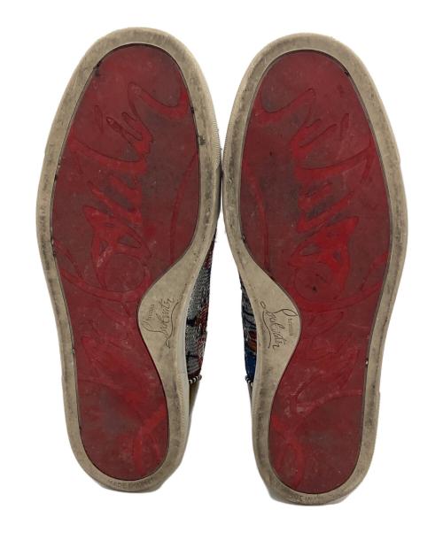 Christian Louboutin（クリスチャン・ルブタン）Christian Louboutin (クリスチャン・ルブタン) スタッズスパンコール ハイカットスニーカー ブラック×シルバー サイズ:39 1/2の古着・服飾アイテム