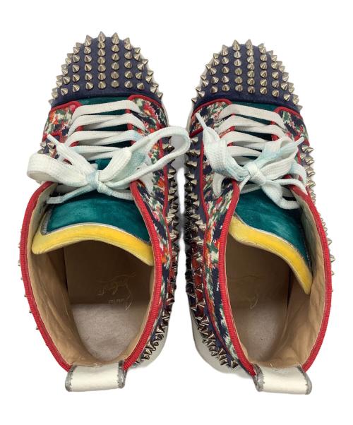 Christian Louboutin（クリスチャン・ルブタン）Christian Louboutin (クリスチャン・ルブタン) Louis Spikes スニーカー ネイビー×レッド サイズ:39 1/2の古着・服飾アイテム