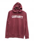 CarHarttカーハート）の古着「Hooded College Sweatshirt（フーデッド カレッジ スウェットシャツ」｜ワインレッド