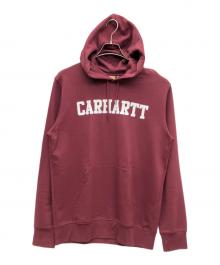 CarHartt（カーハート）の古着「Hooded College Sweatshirt（フーデッド カレッジ スウェットシャツ」｜ワインレッド