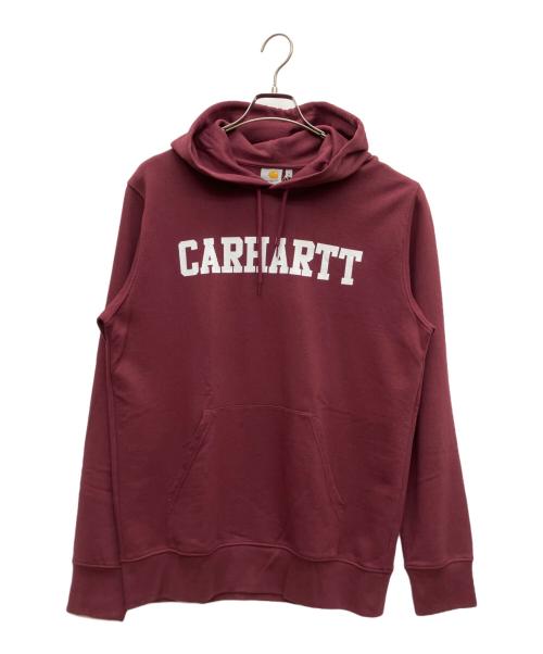 CarHartt（カーハート）CarHartt (カーハート) Hooded College Sweatshirt（フーデッド カレッジ スウェットシャツ ワインレッド サイズ:Mの古着・服飾アイテム