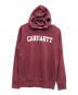 CarHartt（カーハート）の古着「Hooded College Sweatshirt（フーデッド カレッジ スウェットシャツ」｜ワインレッド