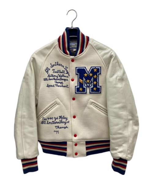 whitesville（ホワイツビル）whitesville (ホワイツビル) スタジャン ホワイト サイズ:38の古着・服飾アイテム