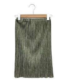 PLEATS PLEASE（プリーツプリーズ）の古着「プリーツスカート」｜グリーン