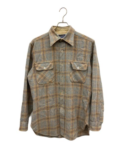 PENDLETON（ペンドルトン）PENDLETON (ペンドルトン) 長袖シャツ ブラウン×グレー サイズ:Mの古着・服飾アイテム