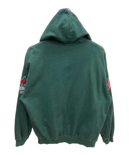 X-LARGE（エクストララージ）X-LARGE (エクストララージ)  オールドイングリッシュロゴ ジップフーデッドスウェットシャツ グリーン サイズ:XLの古着・服飾アイテム