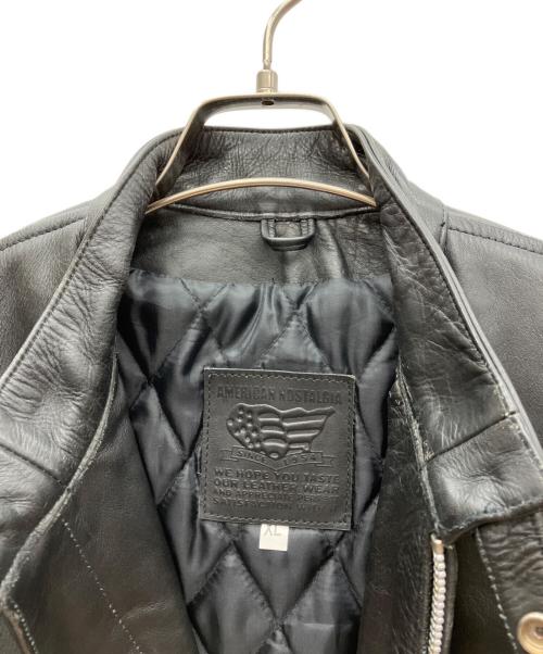 AMERICAN NOSTALGIA（アメリカンノスタルジア）AMERICAN NOSTALGIA (アメリカンノスタルジア) シングルライダースジャケット ブラック サイズ:XLの古着・服飾アイテム