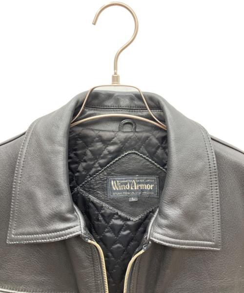Wind Armor（ウィンドアーマー）Wind Armor (ウィンドアーマー) レザージャケット ブラック サイズ:Ｌの古着・服飾アイテム