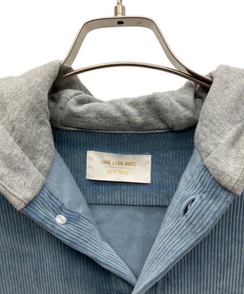 Aime Leon Dore（エメ レオン ドレ）Aime Leon Dore (エメ レオン ドレ) 切替パーカー ブルー×グレー サイズ:Sの古着・服飾アイテム
