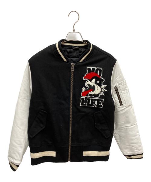 MOBSTYLES（モブスタイル）MOBSTYLES (モブスタイル) スタジャン ブラック×ホワイト サイズ:Mの古着・服飾アイテム